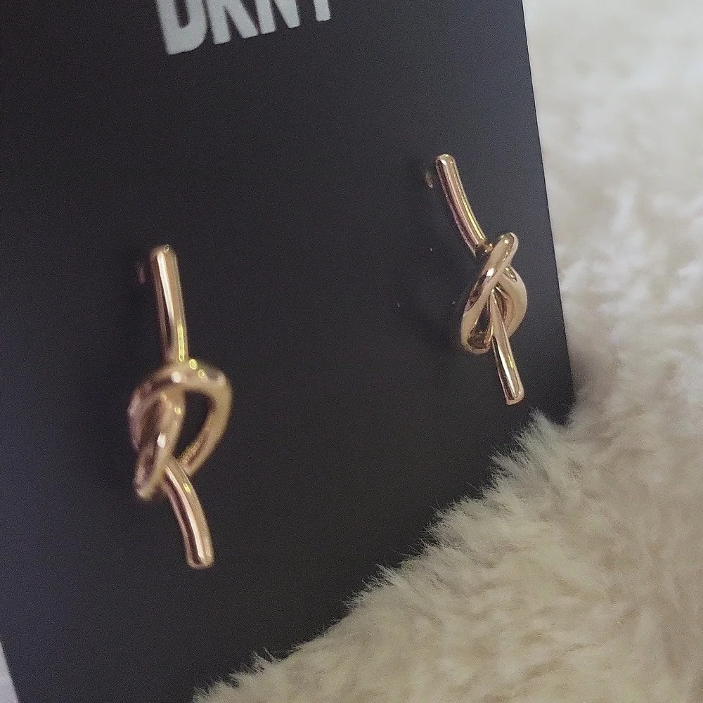 DKNY Gold Minimalist Knot Earrings